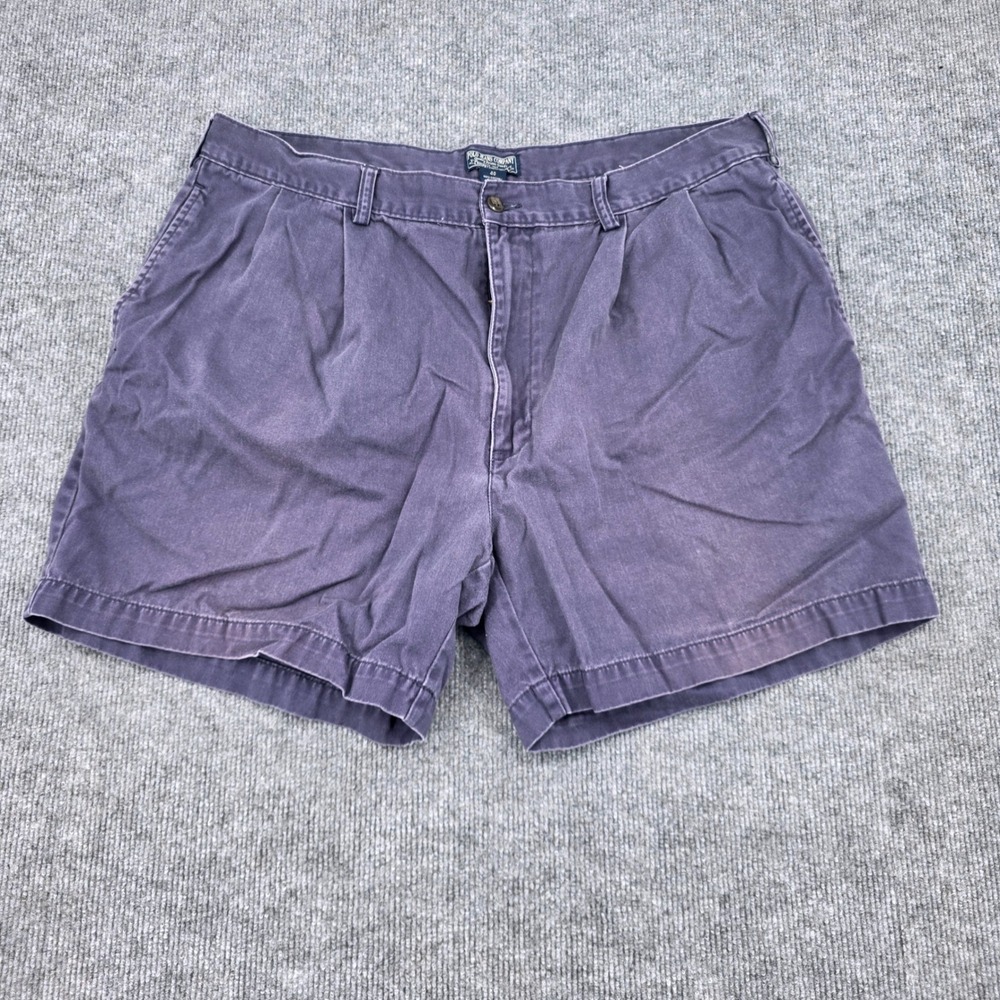 Polo Jeans Co Ralph Lauren Mens 40 (fit 39) Faded Navy Pleated Chino Shorts VTG